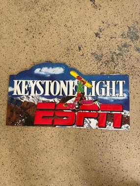 Keystone Light x ESPN Snowboard Wall Sign - Blue, Red, Yellow Accent